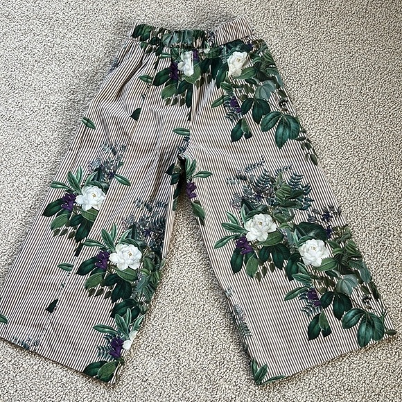 ZARA Floral Stripe Print Culottes Small - Picture 15 of 15